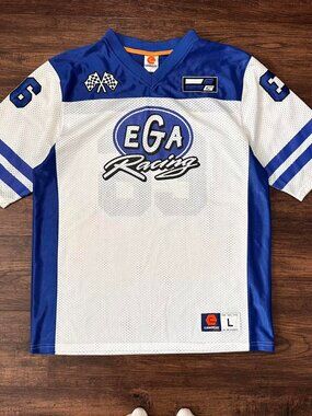 ELBOWGREASE NEED FOR SPEED EGA RACING JERSEY WHITE BLUE SIZE L